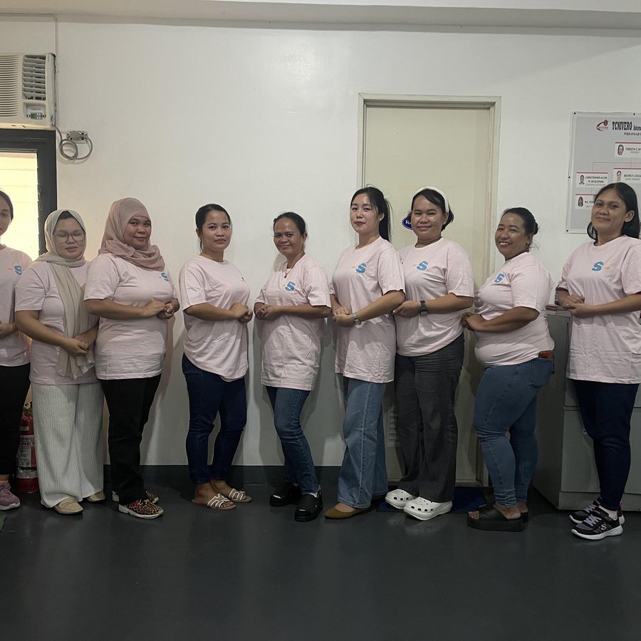 Helpers ready for placement at the training centre
